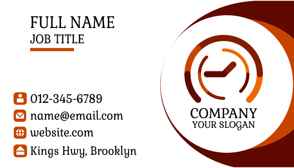 Abstract Clock Business Card