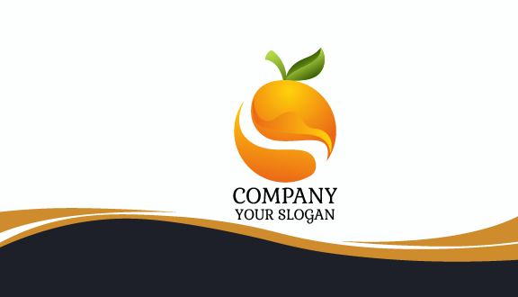 Abstract Orange Business Card