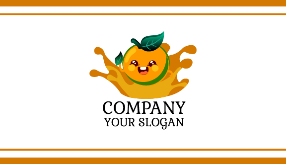Adorable Orange Cartoon Business Card