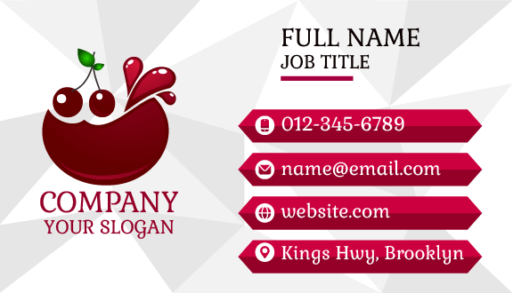 Adult Cherry Juice Drop Business Card