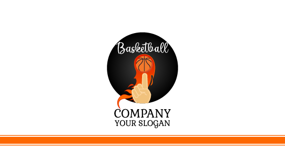 Aesthetic Fiery Basketball Business Card