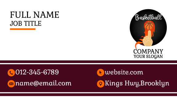 Aesthetic Fiery Basketball Business Card
