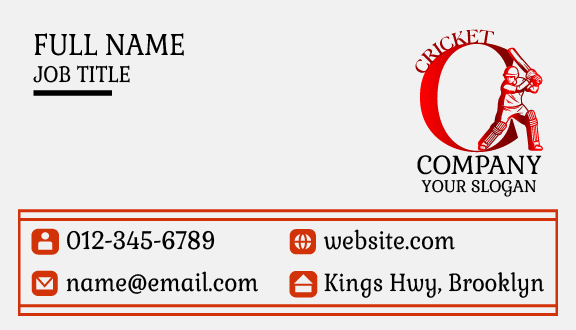 Alphabet Cricket Business Card