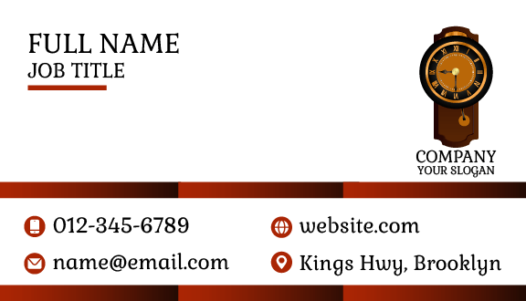 Antique Wall Clock Business Card