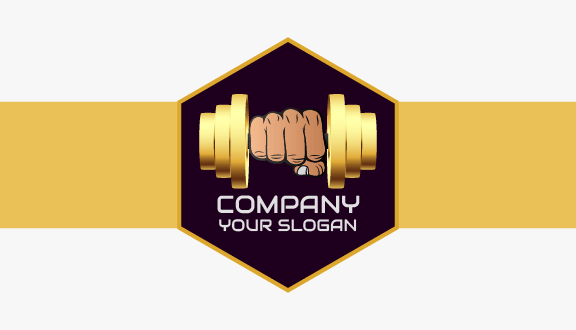 Appealing Golden Fitness Business Card