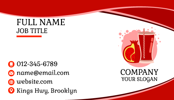 Appetizing Pomegranate Juice Business Card
