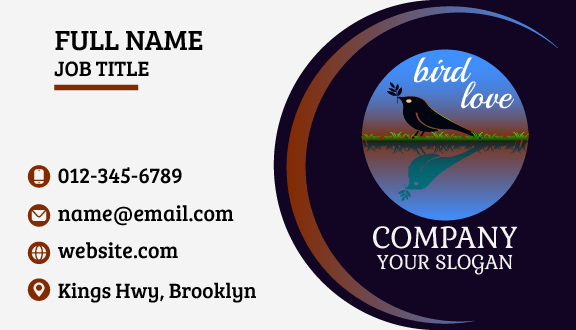 Artistic Reflection Bird Business Card