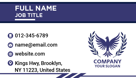 Azure Wreath Bird Business Card