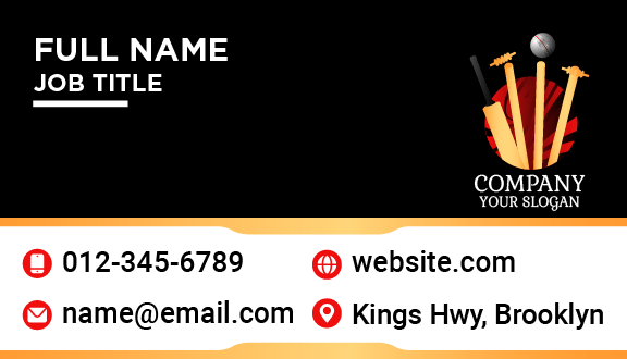 Bat Wicket Cricket Business Card