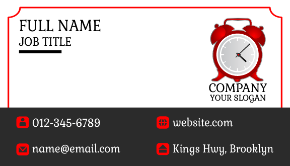 Bedroom Clock Business Card