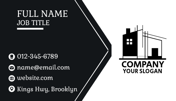 Black Building Architect Business Card