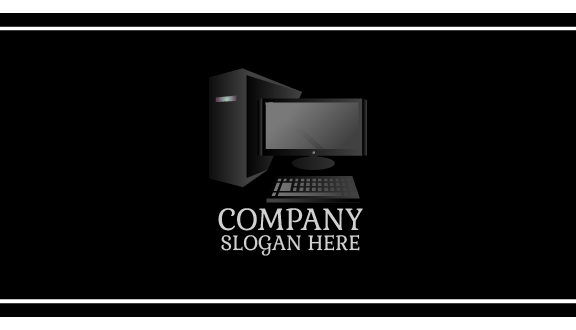 Black Computer Business Card