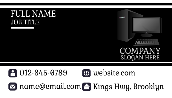 Black Computer Business Card