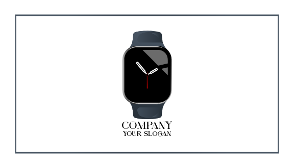 Black Digital Watch Business Card