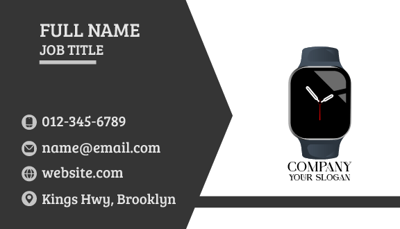 Black Digital Watch Business Card