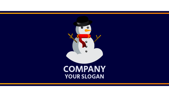 Black Hat Snowman Winter Business Card