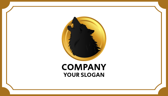 Black Howling Wolf Business Card