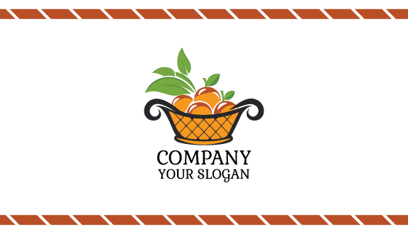 Black Orange Basket Business Card