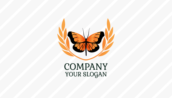 Black Outline Butterfly Business Card