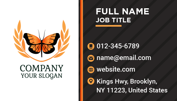 Black Outline Butterfly Business Card