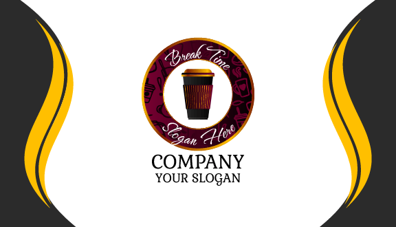 Black Takeaway Cup Cafe Business Card