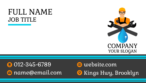 Black Tools Plumber Business Card