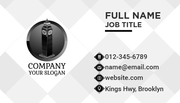 Black Tower Clock Business Card