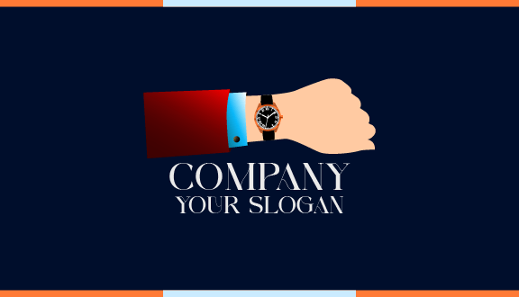Black Wrist Watch Business Card