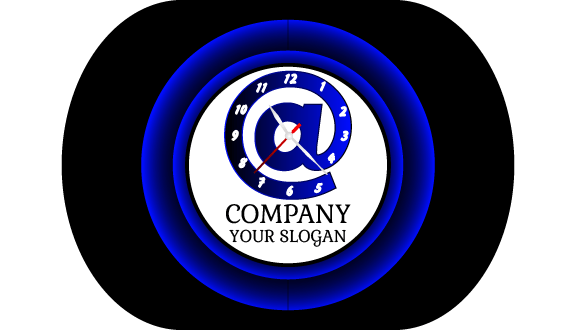 Blue Alphabet Clock Business Card