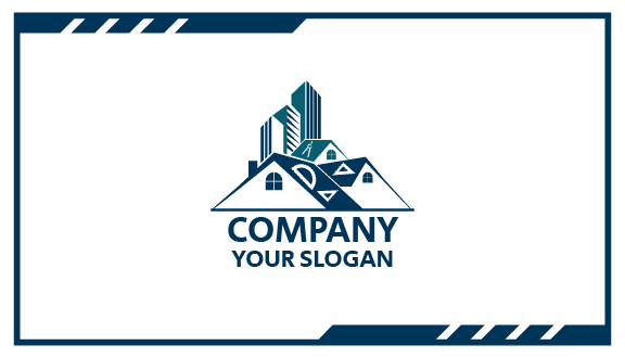 Blue Architect Building Business Card