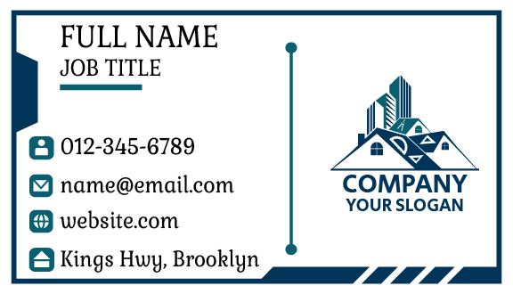 Blue Architect Building Business Card