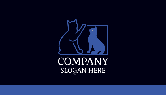 Blue Caressing Cat Business Card