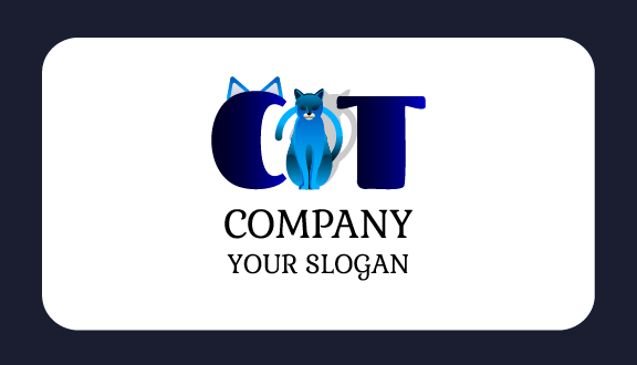 Blue Cat Ears Business Card
