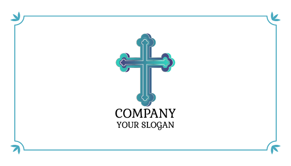 Blue Church Cross Business Card