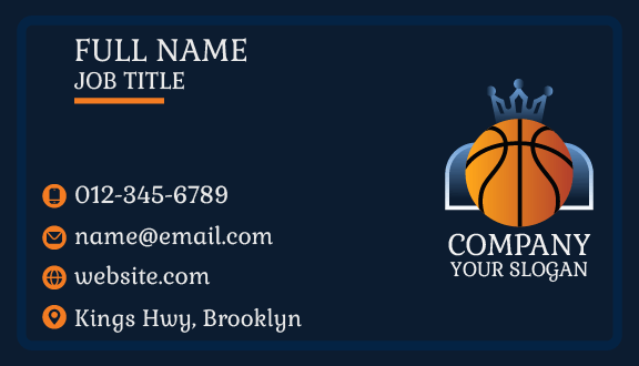 Blue Crown Basketball Business Card