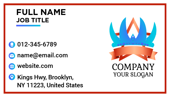 Blue Diamond Crown Business Card