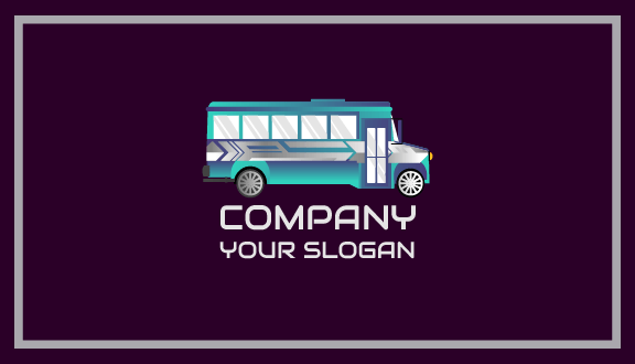 Blue Gradient Bus Business Card