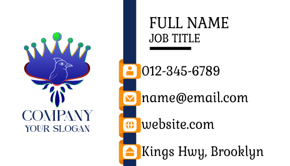 Blue Hummingbird Crown Business Card