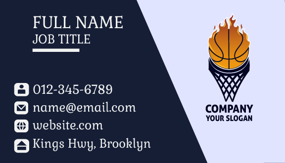 Blue Net Basketball Business Card
