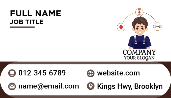 Blue Overalls Plumber Business Card