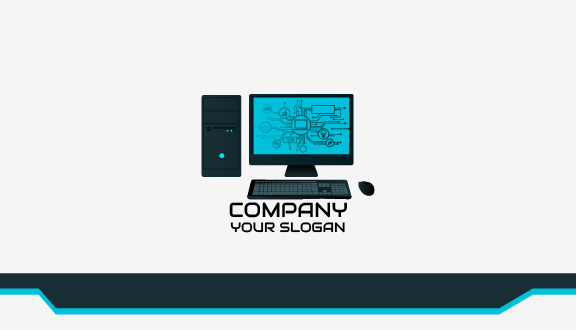 Blue Screen Computer Business Card