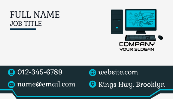 Blue Screen Computer Business Card