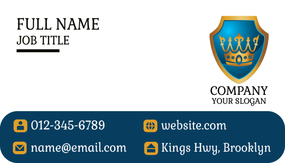 Blue Shield Crown Business Card