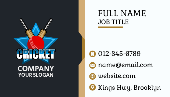 Blue Star Cricket Business Card