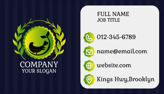 Blue Stripe Bird Business Card