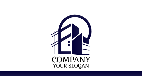 Blue Structure Architect Business Card