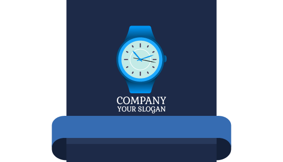 Blue Vibrant Watch Business Card