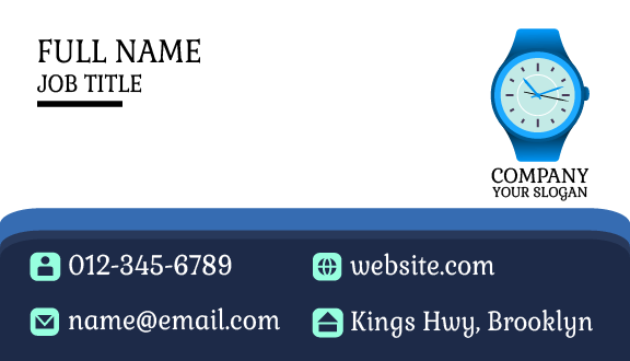 Blue Vibrant Watch Business Card