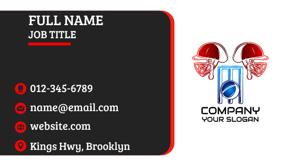 Blue Wicket Cricket Business Card