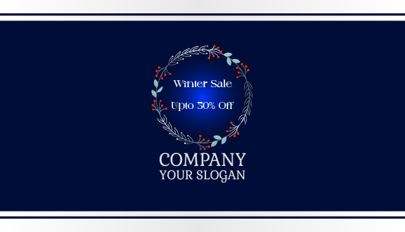 Blue Winter Sale Business Card